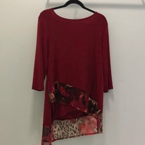 Red Chico’s Shirt (Chico’s Size 1)
